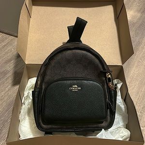 Brown and Black Coach Backpack: NWT, New in Box
